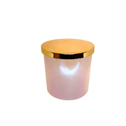 Custom Candle in Unicorn Pink 16 oz. Iridescent jar